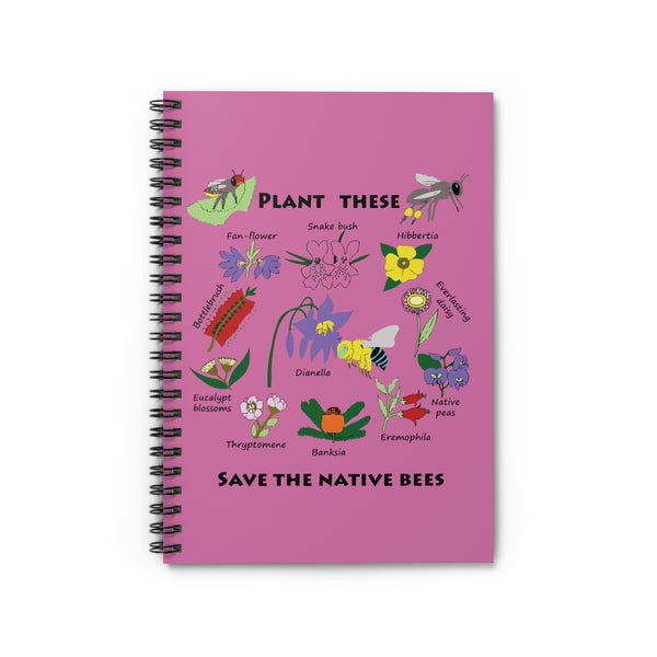 Save The Bees Spiral Notebook - Ruled Line