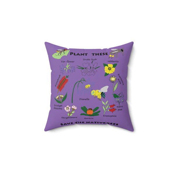 Save The Bees Square Pillow