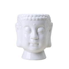 Ceramic buddha white flower pot