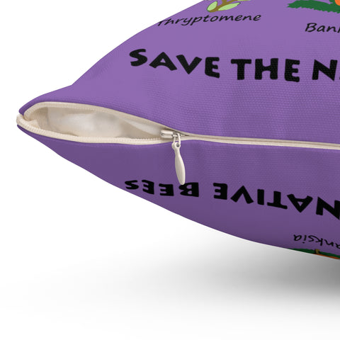 Save The Bees Square Pillow
