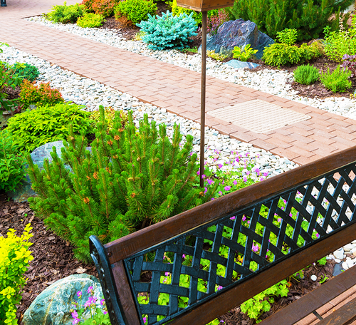 painted brick walkway