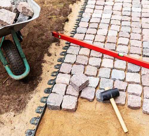 flagstone walkway installation