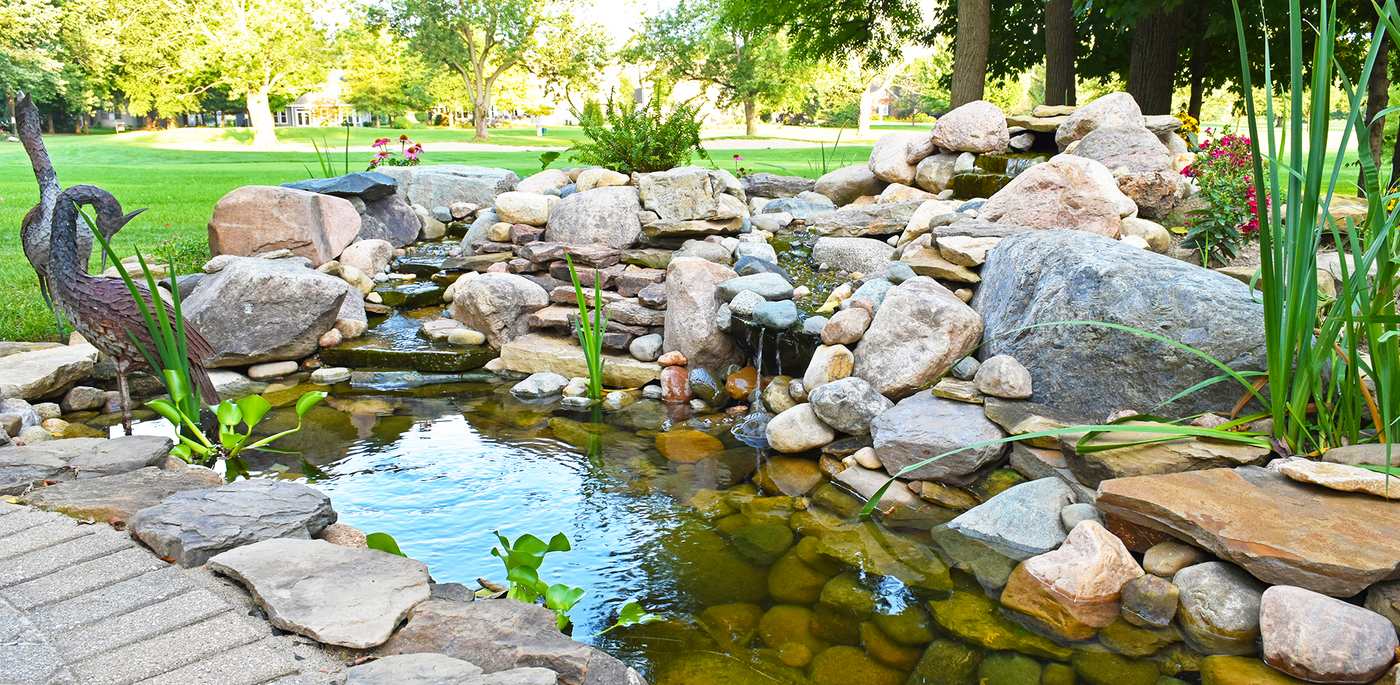 pool waterfall installation