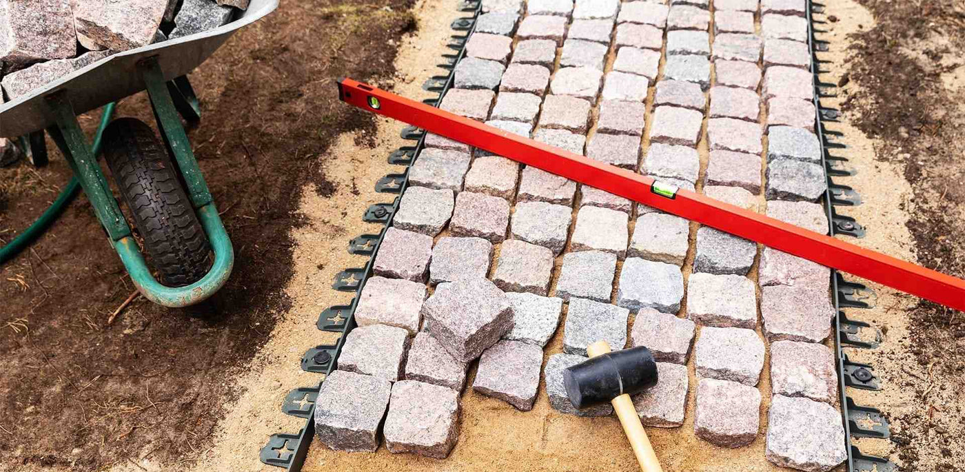 flagstone walkway installation