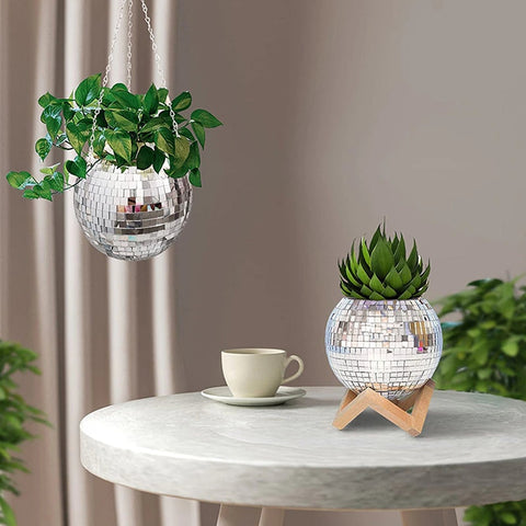 Disco Ball Flower Hanging Vase